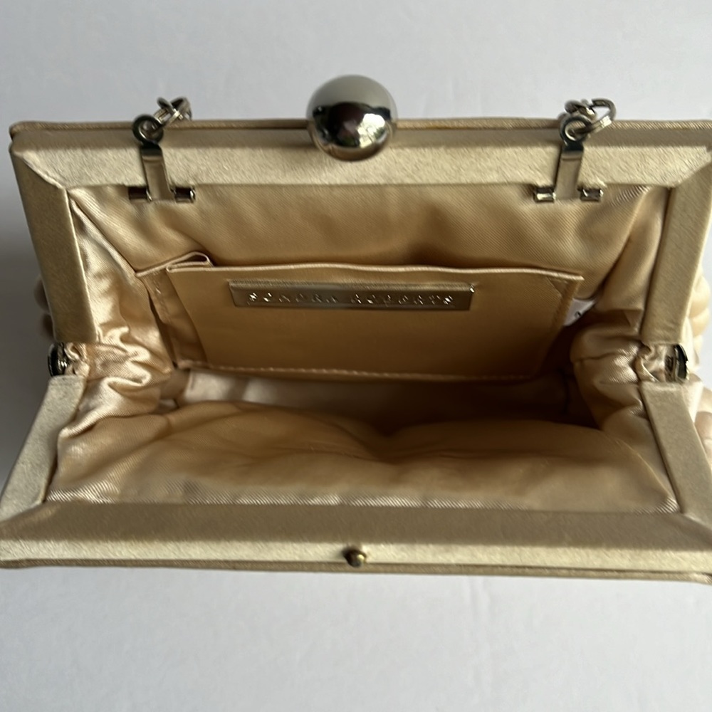 Sondra Roberts Satin Mini Bag Evening Bag Champagne NWT - Picture 6 of 11